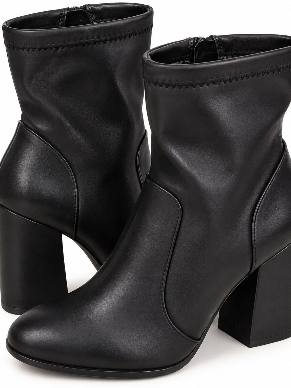 Madden Girl Black Block Heel Ankle Boots